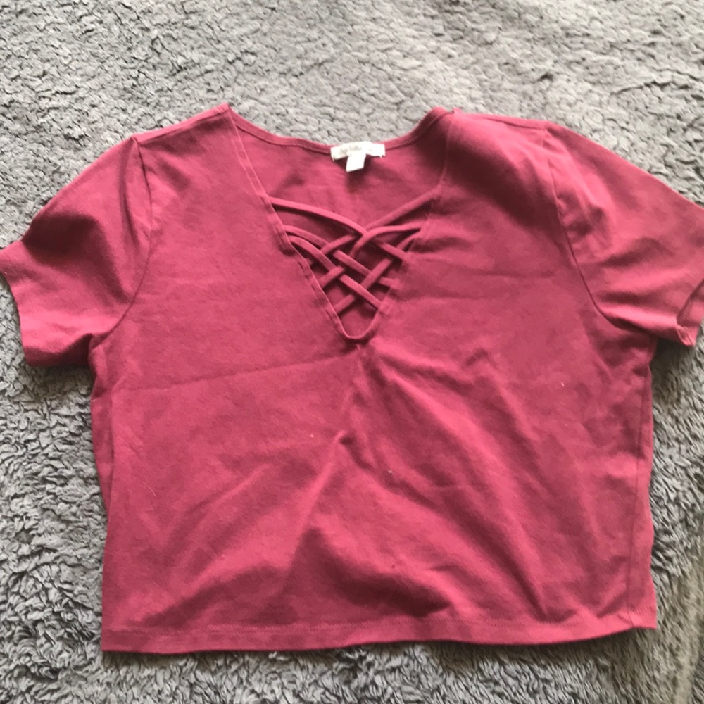 Charlotte Russe red crop top